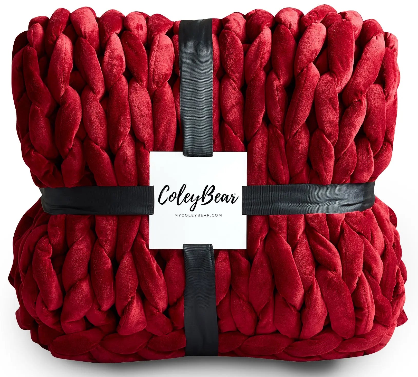 Red Blanket Chunky Knit Weighted Blanket Handmade Anxiety