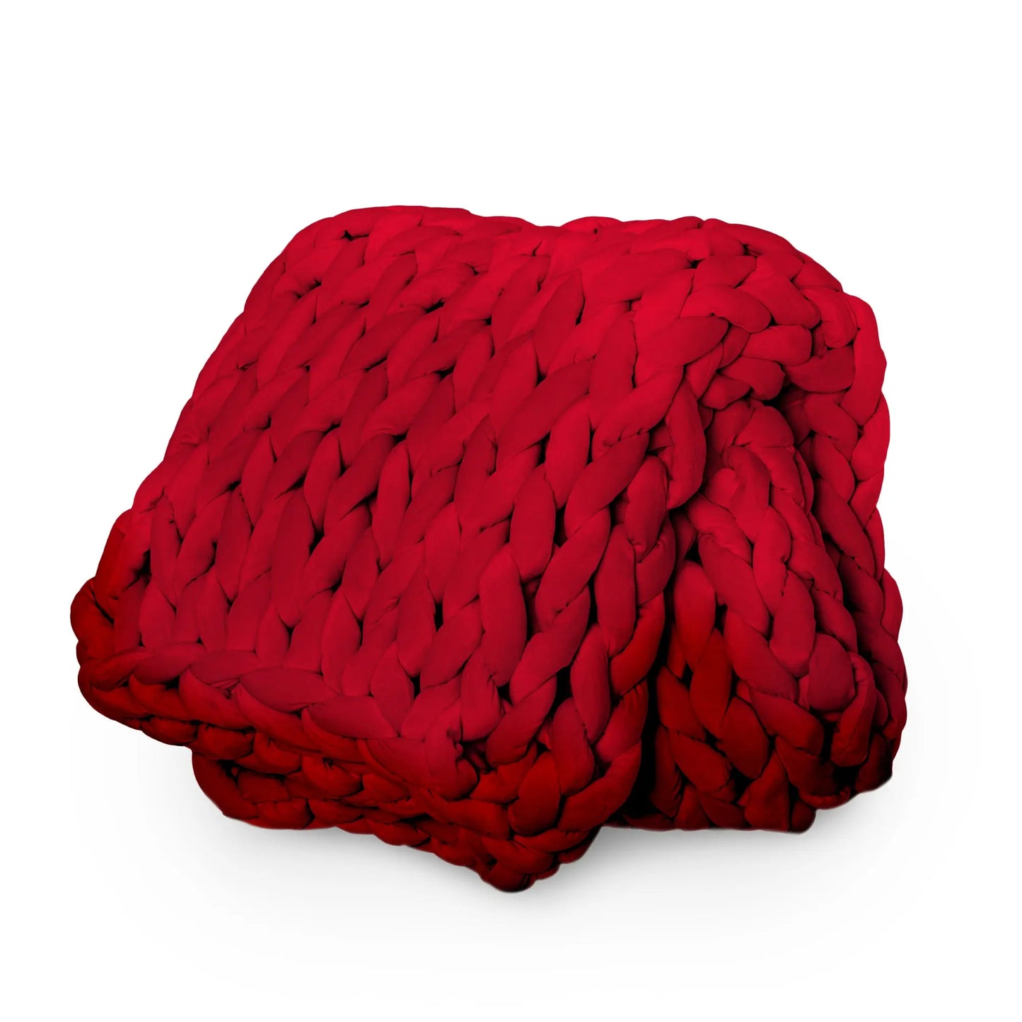 ColeyBear Chunky Knit Weighted Blanket for Anxiety (Burgundy) ColeyBear