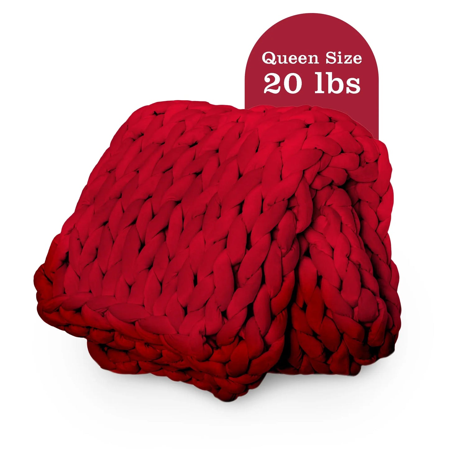 ColeyBear Chunky Knit Weighted Blanket for Anxiety (Burgundy) ColeyBear