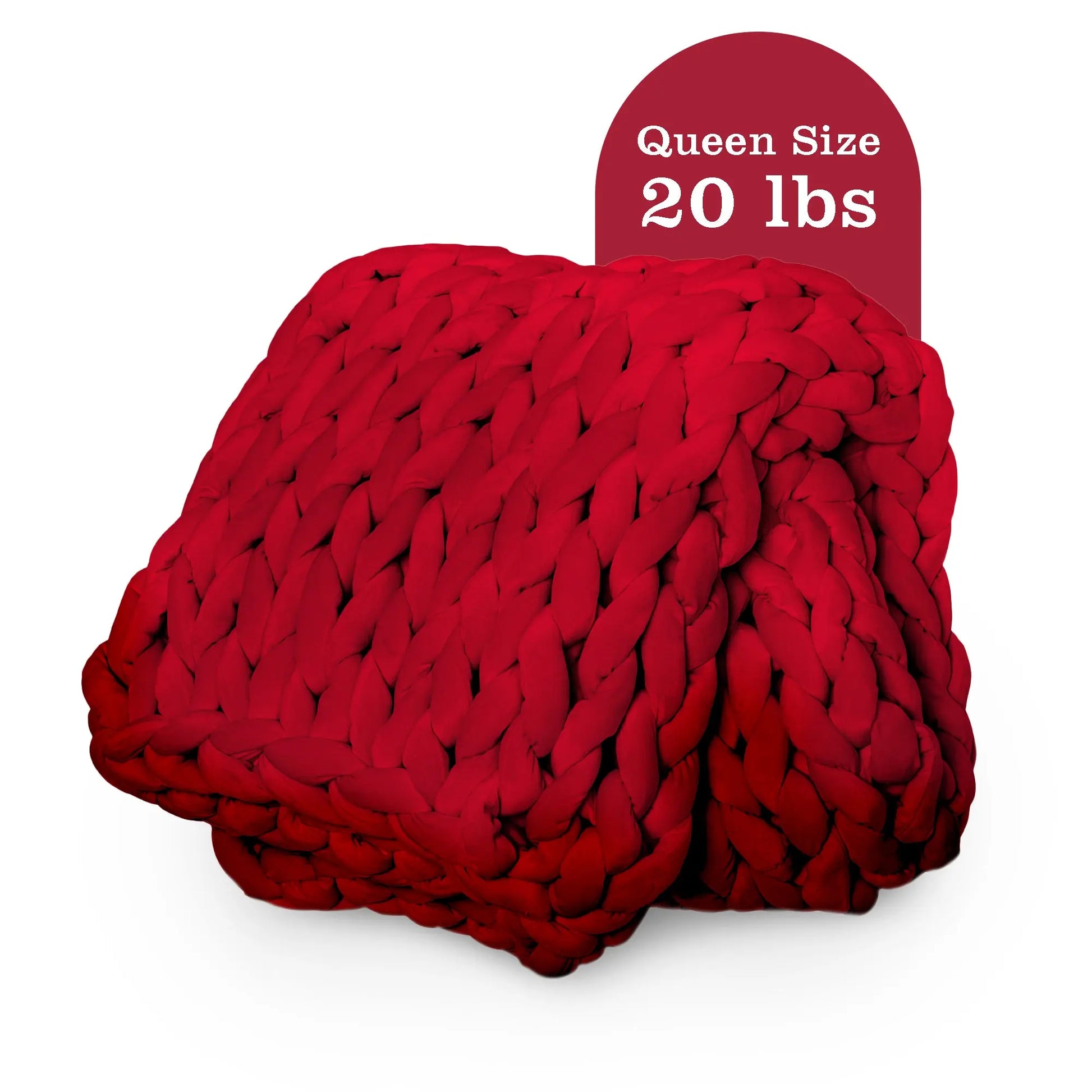 ColeyBear Chunky Knit Weighted Blanket for Anxiety (Burgundy) ColeyBear