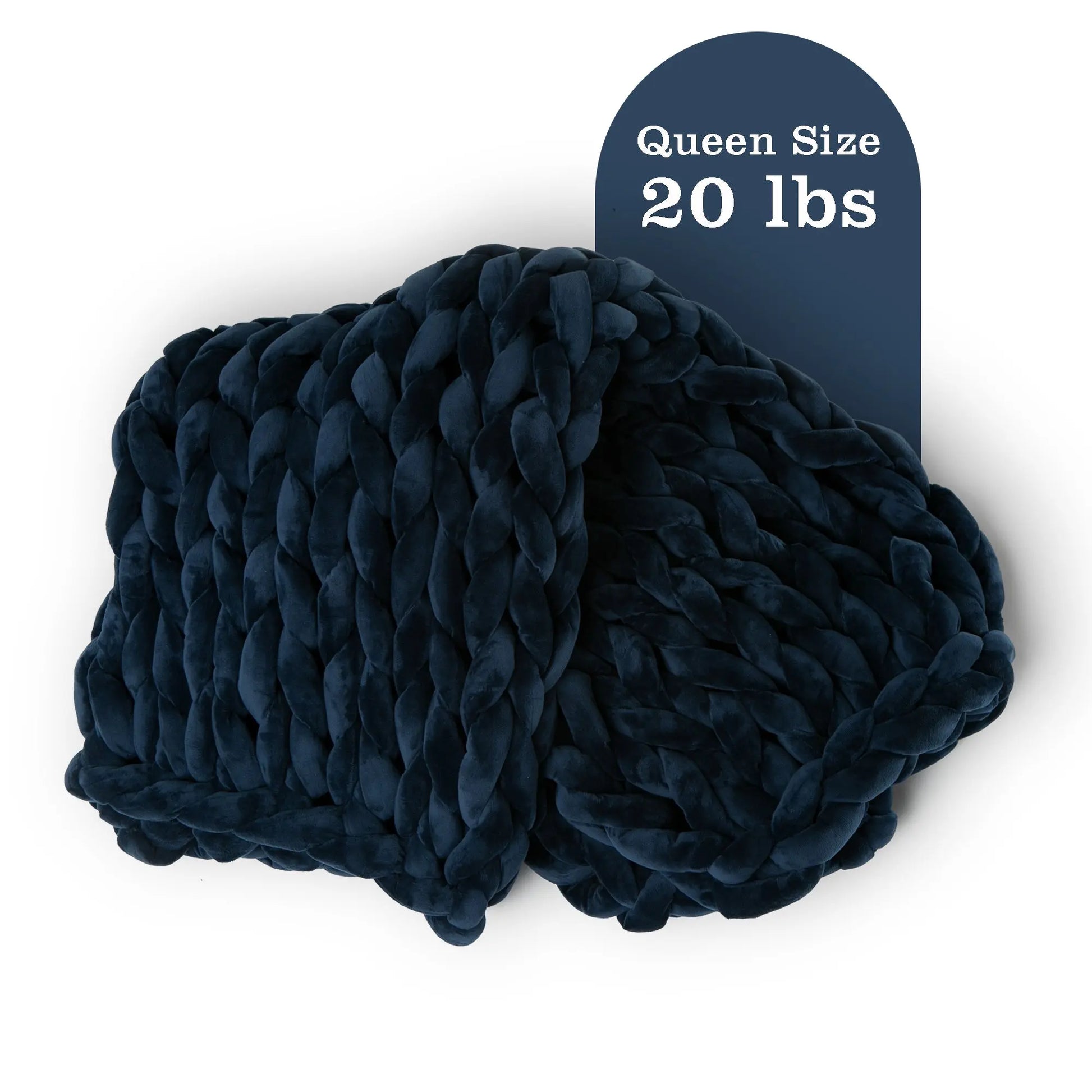 ColeyBear Chunky Knit Weighted Blanket for Anxiety (Navy Blue) ColeyBear